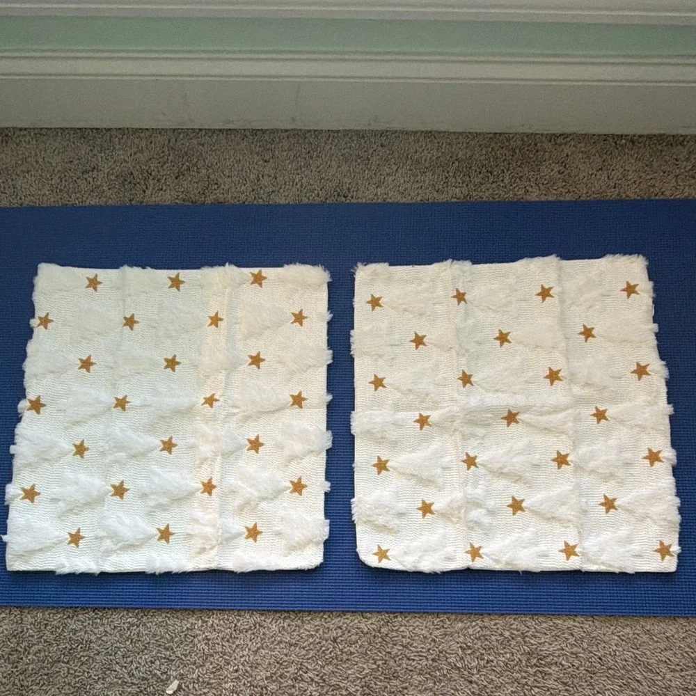 Lot of 5 Christmas White & Gold Christmas theme Embroidered soft pillow covers